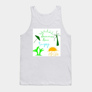 yellow blue green summer time background Tank Top